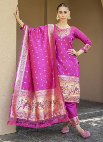 Attrective These Designer Suit in Fine Colored Pair With Bottom And Dupatta.