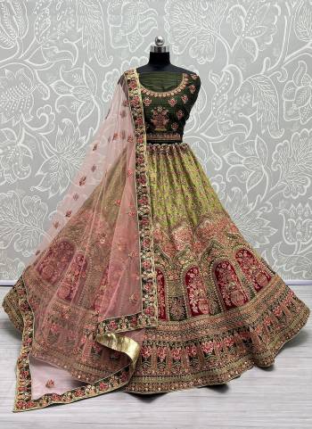 For A Fancy Designer Look,Grab These Lehenga Choli With Dupatta in Fine Colored.These Lehenga And Choli Are Bridal Net And Dupatta Are Fabricated On Soft Net Pair.Its Beautified With Designer Fancy Multy Thread,Sequance,Dori Embroidery,Diamond Work.