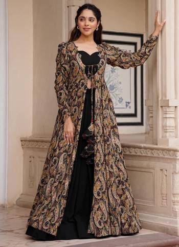 Attrective Looking These Beautiful Looking Readymade Koti,Plazzo With Shrug.These Top And Bottom Are Faux Georgette And Shrug (Koti) is Fabricated On Rayon.Its Beautified With Designer Digital Printed,Hand Designer.