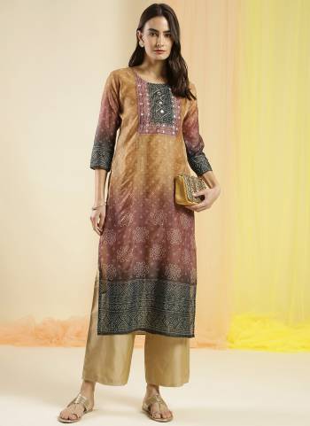 Garb These Beautiful Looking Readymade Kurti.These Kurtis Fabricated On Chinon With Cotton Inner.Its Beautified With Designer Digital Printed With Hand Work.