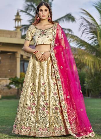 Grab These Beautiful Colored Lehenga Choli.These Lehenga and Dupatta Are Fabricated On Net Pair With Net Blouse.Its Beautified With Heavy Thread, Embroidery Work.