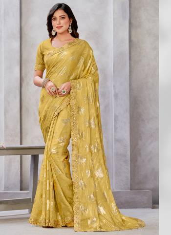 Look Attrective These Designer Party Wear Saree in Fine Light Colored.These Saree Are Georgette And Blouse Raw Silk is Fabricated.Its Beautified Wevon Jacquard Designer With Embroidery Work.