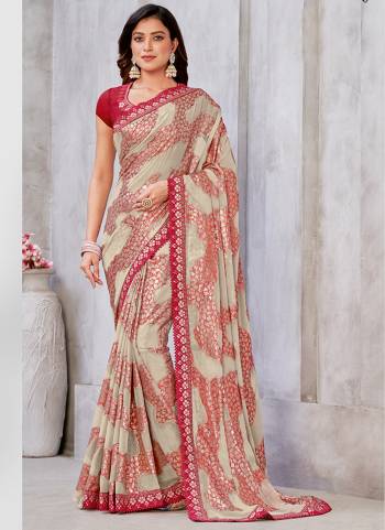 Look Attrective These Designer Party Wear Saree in Fine Light Colored.These Saree Are Georgette And Blouse Raw Silk is Fabricated.Its Beautified Wevon Jacquard Designer With Embroidery Work.