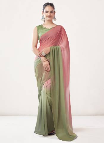 Garb These Ready To Wear Saree in Fine Colored.These Saree Are Georgette And Blouse is Fabricated On Benglori Pair.Its Beautified With Pedding Half Half Color Designer.