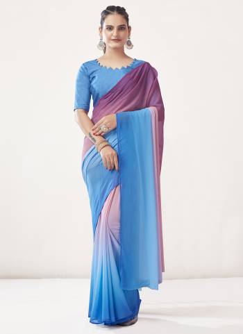 Garb These Ready To Wear Saree in Fine Colored.These Saree Are Georgette And Blouse is Fabricated On Benglori Pair.Its Beautified With Pedding Half Half Color Designer.