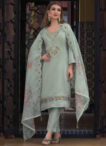 Grab These Suit in Fine Colored Pair With Bottom And Dupatta.These Top And Bottom Are Fabricated On Viscose Silk Pair With Organza Silk Dupatta.Its Beautified With Santoon Bottom.Its Beautified With Floral Designer Embroidery Work With Digital Printed Dupatta.