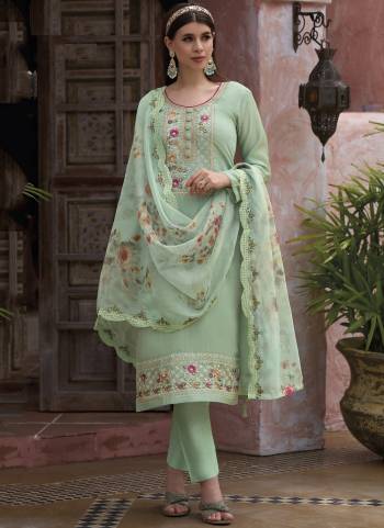 Grab These Suit in Fine Colored Pair With Bottom And Dupatta.These Top And Bottom Are Fabricated On Viscose Silk Pair With Organza Silk Dupatta.Its Beautified With Santoon Bottom.Its Beautified With Floral Designer Embroidery Work With Digital Printed Dupatta.