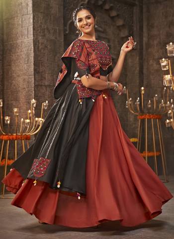 Attrective These Navratri Special Lehenga Choli in Fine Colored.These Lehenga Are Cotton And Blouse Are Cotton And Dupatta Are Fabricated On Cotton.Its Beautified With Heavy Mirror,Thread Embroidery Work.