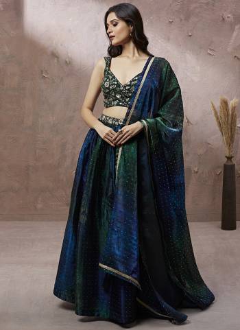 Attrective Looking This Partywear Fine Color Heavy Designer Choli Fabric Silk And Lahenga Organza And Dupatta Organza In Fabricated Beautified With Attrective Printed With Embroidery Work. Buy Now.