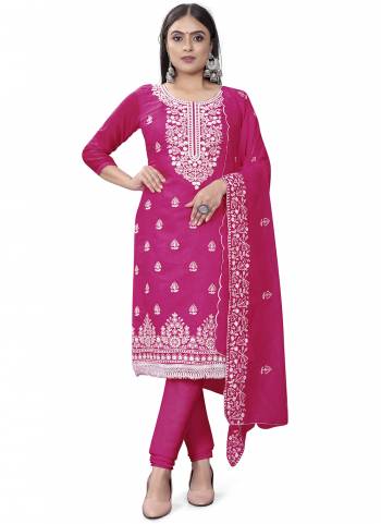 Grab These Suit in Fine Colored Pair With Bottom And Dupatta.These Top Are Chanderi Cotton And Dupatta Are Fabricated On Chanderi Cotton Pair With Micro Bottom.Its Beautified With Designer Embroidery Work.