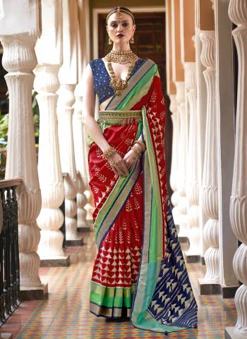 Looking These Party Wear Saree in Fine Colored.These Saree And Blouse is Fabricated On Patola Silk.Its Beautified With Designer patola with foil printed.