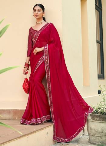 Garb These Designer Saree in Fine Colored.These Saree Are Satin Chiffon And Blouse is Fabricated On Art Silk Pair.Its Beautified Blooming Color,Mirror Embroidery Hand Work Border And Blouse.