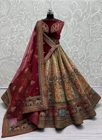 For A Fancy Designer Look,Grab These Lehenga Choli With 2 Dupatta in Fine Colored.These Lehenga And Choli Are Velvet And Dupatta Are Fabricated On Soft Net & Velvet Pair.Its Beautified With Designer Fancy Multy Thread,Sequance,Dori Embroidery,Diamond Work.