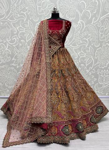 For A Fancy Designer Look,Grab These Lehenga Choli With 2 Dupatta in Fine Colored.These Lehenga And Choli Are Velvet And Dupatta Are Fabricated On Soft Net & Velvet Pair.Its Beautified With Designer Fancy Multy Thread,Sequance,Dori Embroidery,Diamond Work.