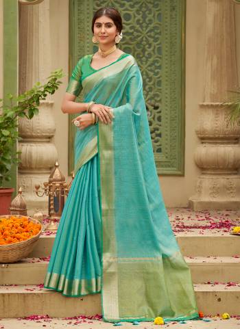 Looking These Party Wear Saree in Fine Colored.These Saree And Blouse is Fabricated On Tussar Silk.Its Beautified With Weaving Jari Designer.