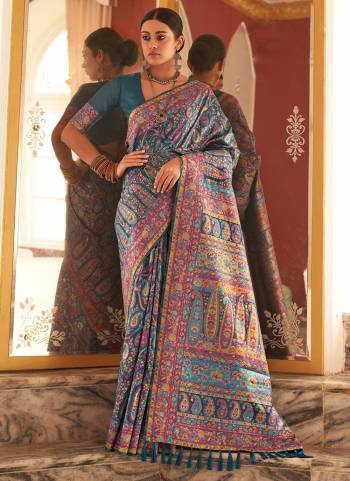 Looking These Party Wear Saree in Fine Colored.These Saree And Blouse is Fabricated On Pasmina Silk.Its Beautified With Weaving Heavy Designer.