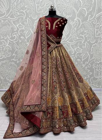 For A Fancy Designer Look,Grab These Lehenga Choli With 2 Dupatta in Fine Colored.These Lehenga And Choli Are Velvet And Dupatta Are Fabricated On Soft Net & Velvet Pair.Its Beautified With Designer Patch,Hand Mirroe,Jari,Dori Embroidery,Zarkan Diamond Work.