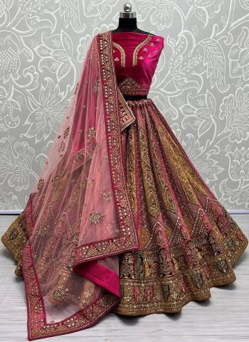 For A Fancy Designer Look,Grab These Lehenga Choli With 2 Dupatta in Fine Colored.These Lehenga And Choli Are Velvet And Dupatta Are Fabricated On Soft Net & Velvet Pair.Its Beautified With Designer Patch,Hand Mirroe,Jari,Dori Embroidery,Zarkan Diamond Work.