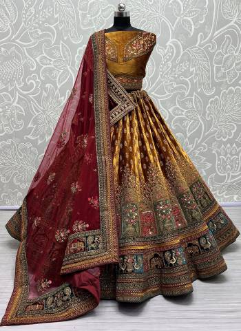 For A Fancy Designer Look,Grab These Lehenga Choli With 2 Dupatta in Fine Colored.These Lehenga And Choli Are Velvet And Dupatta Are Fabricated On Soft Net & Velvet Pair.Its Beautified With Designer Dori,Thread,Sequance,Jari Embroidery,Zarkan Diamond Work.