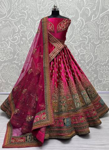 For A Fancy Designer Look,Grab These Lehenga Choli With 2 Dupatta in Fine Colored.These Lehenga And Choli Are Velvet And Dupatta Are Fabricated On Soft Net & Velvet Pair.Its Beautified With Designer Dori,Thread,Sequance,Jari Embroidery,Zarkan Diamond Work.