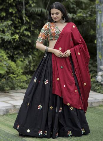 Grab These Navratri Collections Lehenga Choli in Fine Colored.These Lehenga Rayon And Blouse Are Fabricated On Foux Georgette Pair With Rayon Dupatta.Its Beautified With Gamthi And Real Mirror Work.