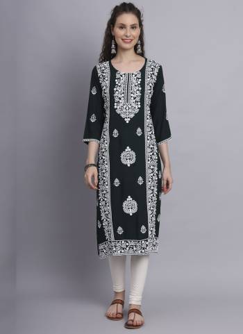 Attrective These Beautiful Looking Readymade Long Kurti.These Kurti is Fabricated On Rayon.Its Beautified With Designer Chickenkari Embroidery Work.