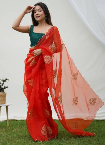 Attrective Looking These Party Wear Saree in Fine Colored.These Saree Are Organza And Blouse is Fabricated On Art Silk.Its Beautified With Designer Sequance Embroidery Work.