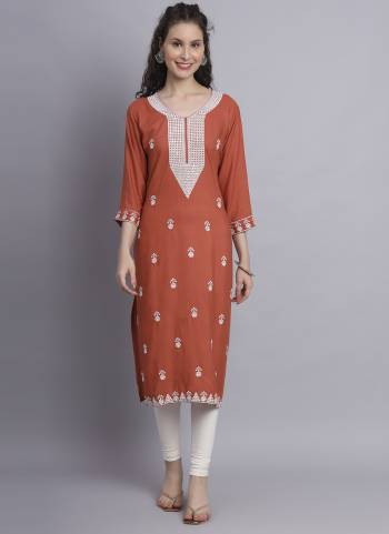 Attrective These Beautiful Looking Readymade Long Kurti.These Kurti is Fabricated On Rayon.Its Beautified With Designer Chickenkari Embroidery Work.