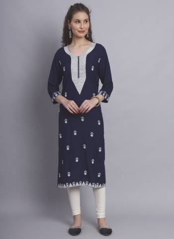 Attrective These Beautiful Looking Readymade Long Kurti.These Kurti is Fabricated On Rayon.Its Beautified With Designer Chickenkari Embroidery Work.