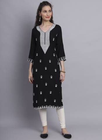 Attrective These Beautiful Looking Readymade Long Kurti.These Kurti is Fabricated On Rayon.Its Beautified With Designer Chickenkari Embroidery Work.