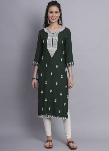 Attrective These Beautiful Looking Readymade Long Kurti.These Kurti is Fabricated On Rayon.Its Beautified With Designer Chickenkari Embroidery Work.