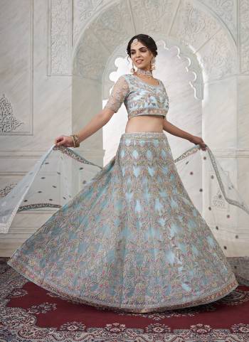 A Designer Look,Grab These Lehenga Choli in Fine Colored.These Lehenga And Blouse Are Fabricated On Net Pair With Net Dupatta.Its Beautified With Thread,Sequance Embroidery,Stone Work.