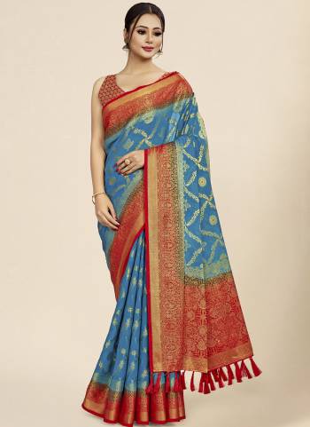 Grab These Festive Wear Saree in Fine Colored.These Saree Is Fabricated On Viscose Georgette Pair With Viscose Georgette Blouse.Its Beautified With Weaving Jari Designer.