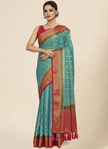 Grab These Festive Wear Saree in Fine Colored.These Saree Is Fabricated On Viscose Georgette Pair With Viscose Georgette Blouse.Its Beautified With Weaving Jari Designer.