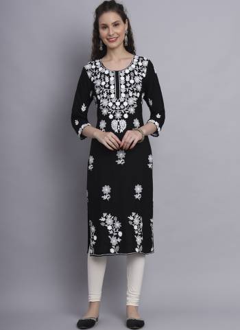 Attrective These Beautiful Looking Readymade Long Kurti.These Kurti is Fabricated On Rayon.Its Beautified With Designer Chickenkari Embroidery Work.