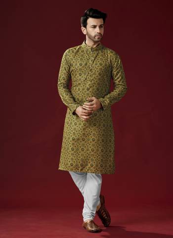 Grab These Festive Wear Mans Wear Kurta With Payjama in Fine Colored.These Kurta Payjama is Fabricated On Cotton.Its Beautified With Designer Printed.