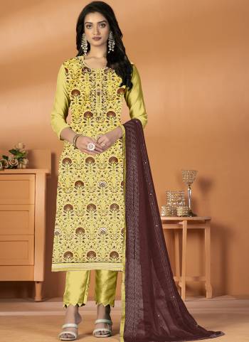 Grab These Suit in Fine Colored Pair With Bottom And Dupatta.These Top Are Banarasi Silk And Dupatta Are Fabricated On Nazmin Pair With Santoon Bottom.Its Beautified With Santoon Inner.Its Beautified With Designer Embroidery Work.