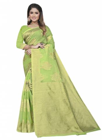 Grab These Festive Wear Saree in Fine Colored.These Saree is Fabricated On Cotton Linen Pair With Cotton Linen Blouse.Its Beautified With Wevon Jari Designer.