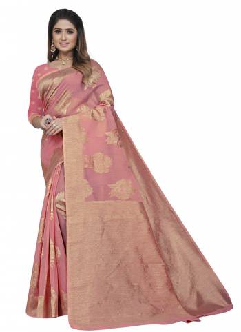 Grab These Festive Wear Saree in Fine Colored.These Saree is Fabricated On Cotton Linen Pair With Cotton Linen Blouse.Its Beautified With Wevon Jari Designer.