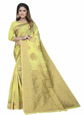 Grab These Festive Wear Saree in Fine Colored.These Saree is Fabricated On Cotton Linen Pair With Cotton Linen Blouse.Its Beautified With Wevon Jari Designer.