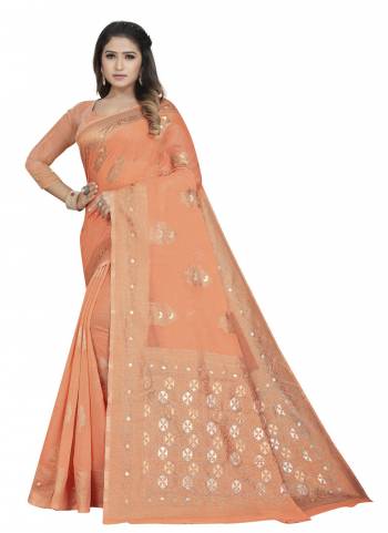 Grab These Festive Wear Saree in Fine Colored.These Saree is Fabricated On Cotton Linen Pair With Cotton Linen Blouse.Its Beautified With Wevon Jari Designer.