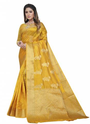 Grab These Festive Wear Saree in Fine Colored.These Saree is Fabricated On Organza Pair With Organza Blouse.Its Beautified With Wevon Jari Designer.