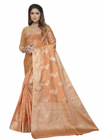 Grab These Festive Wear Saree in Fine Colored.These Saree is Fabricated On Organza Pair With Organza Blouse.Its Beautified With Wevon Jari Designer.