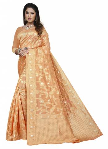 Grab These Festive Wear Saree in Fine Colored.These Saree is Fabricated On Organza Pair With Organza Blouse.Its Beautified With Wevon Jari Designer.