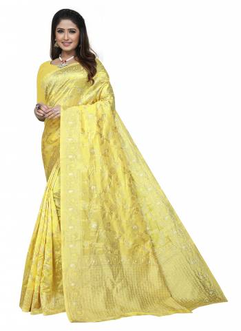 Grab These Festive Wear Saree in Fine Colored.These Saree is Fabricated On Organza Pair With Organza Blouse.Its Beautified With Wevon Jari Designer.