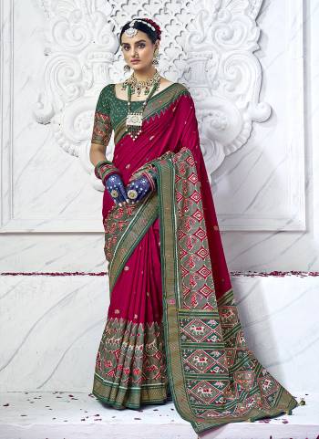 Looking These Party Wear Saree in Fine Colored.These Saree And Blouse is Fabricated On Cotton Silk Pair.Its Beautified With Weavon Designer With Printed And Mirror Work.