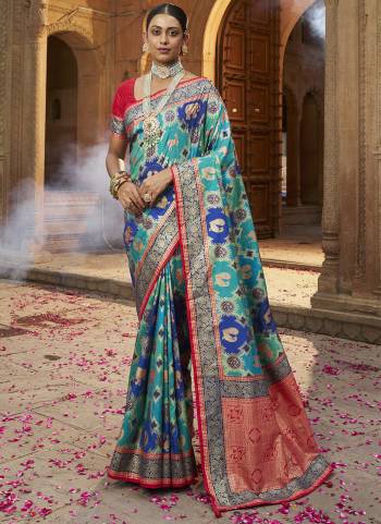 Attrective These Party Wear Saree in Fine Colored.These Saree And Blouse is Fabricated On Cotton Silk Pair.Its Beautified With Weavon  Designer With Printed.