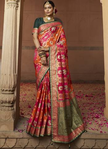 Attrective These Party Wear Saree in Fine Colored.These Saree And Blouse is Fabricated On Cotton Silk Pair.Its Beautified With Weavon  Designer With Printed.