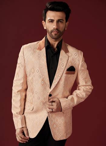 Attrective Looking These Party Wear Mans Wear Blazer in Fine Colored.These Blazer is Fabricated On Satin.Its Beautified With Weaving Designer.