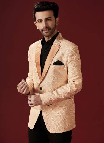 Attrective Looking These Party Wear Mans Wear Blazer in Fine Colored.These Blazer is Fabricated On Satin.Its Beautified With Weaving Designer.